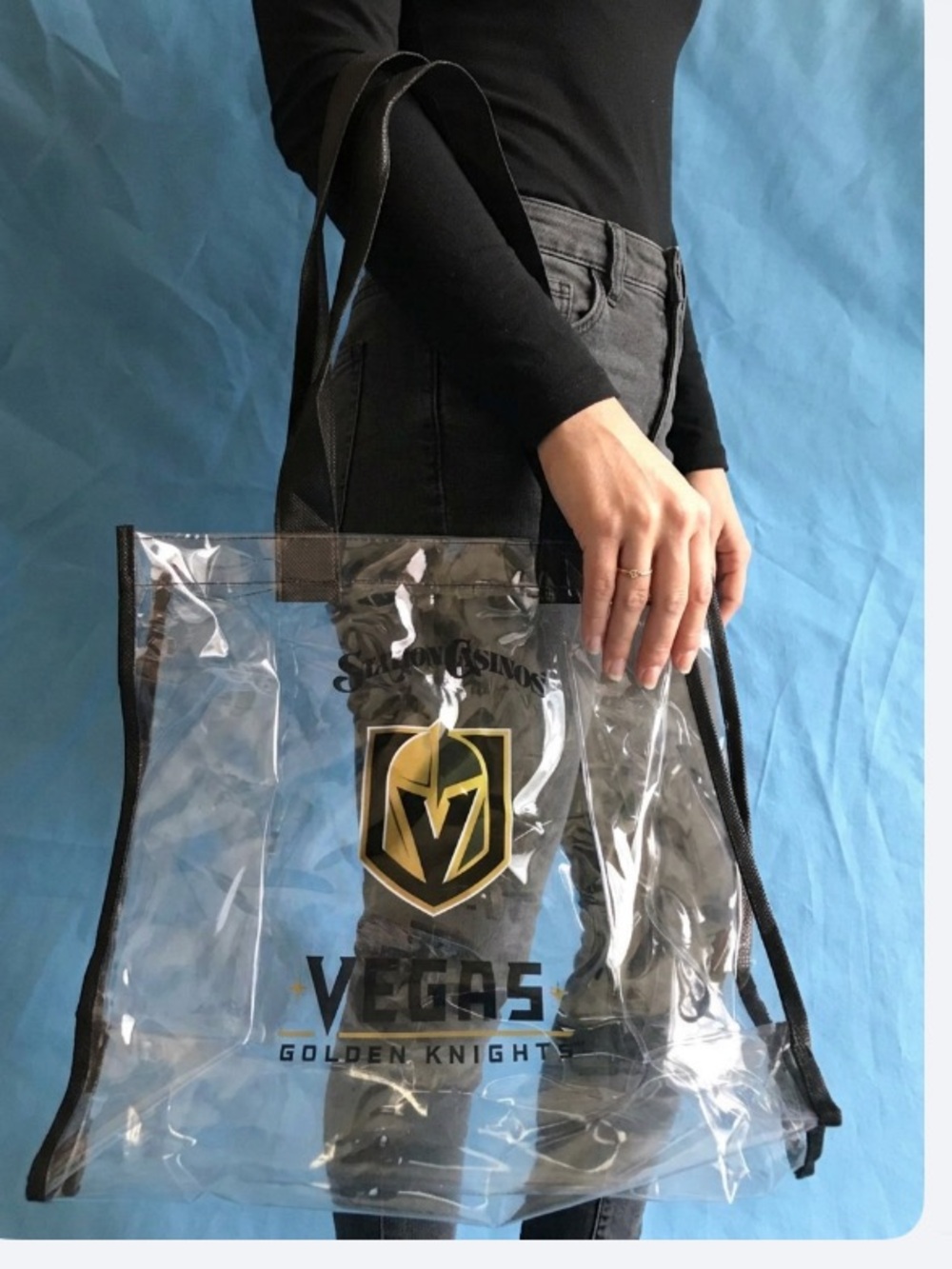 VGK Hockey Vegas Golden Knight Clear Stadium Approved Tote Bag Casino + extra